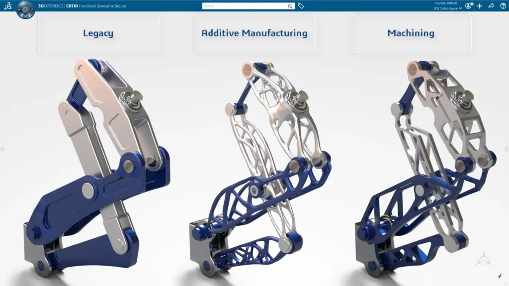 Alur topology optimization CATIA dari target performa ke geometri casting dan milling